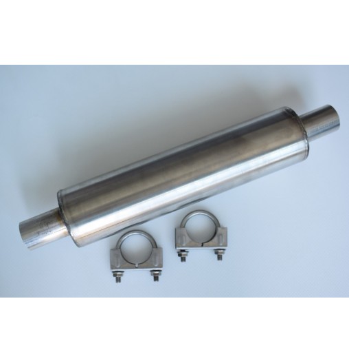 P38-006 EXHAUST MUFFLER, 38 MM, STAINLESS STEEL